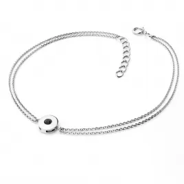 Náramek s černým diamantem z bílého zlata 10911-NR02-B-Black