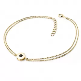 Náramek s černým diamantem ze žlutého zlata 10911-NR02-ZL-Black