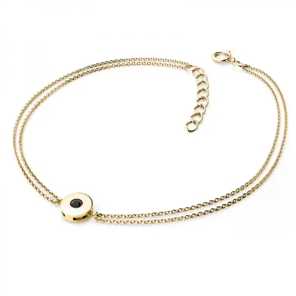 Náramek s černým diamantem ze žlutého zlata 10911-NR02-ZL-Black