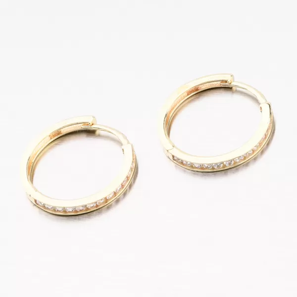 Kroužky se zirkony 16 mm - zlato 585 42-32575