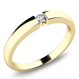 Dámský prsten žluté zlato 585/1000 přírodní diamant 0.053 ct G/SI 10935D-ZL