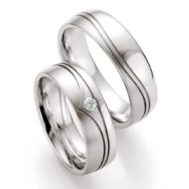 Snubní prsteny bílé zlato 585 přírodní diamant 0.060 ct SP-520