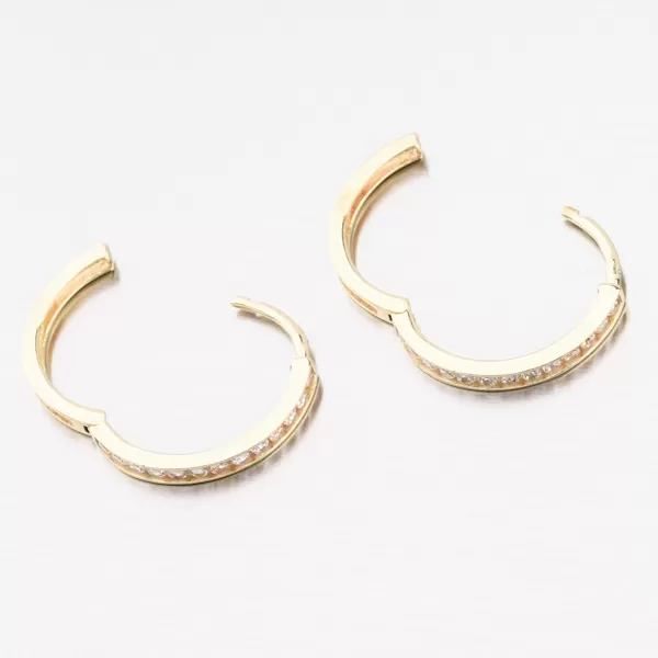 Kroužky se zirkony 16 mm - zlato 585 42-32575