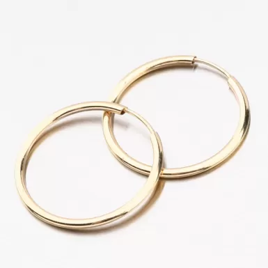 Dámské náušnice žluté zlato 585 kruhy 20 mm 12-051-01