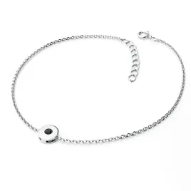 Dámský náramek bílé zlato 585/1000 přírodní diamant 0.055 ct černý 10911-NR01-B-Black