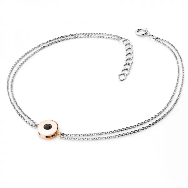 Náramek s černým diamantem z bílého zlata 10911-NR02-BCV-Black
