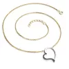 Náhrdelník srdce s černými diamanty 10948-NH01-ZLB-Black