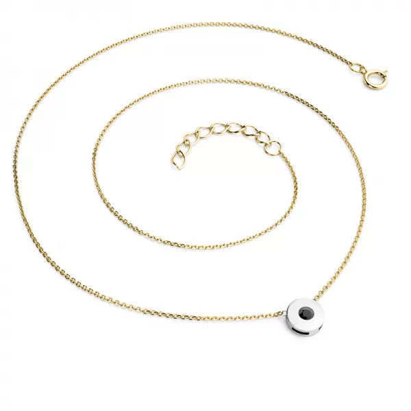 Náhrdelník s černým diamantem ve zlatě 10911-NH01-ZLB-Black