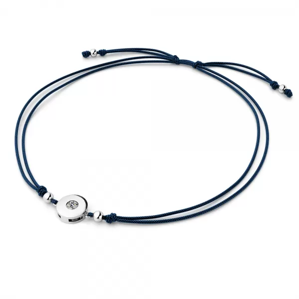 Šňůrkový náramek kabbalah s bílým diamantem 10911-NRS-CER-B-DIA