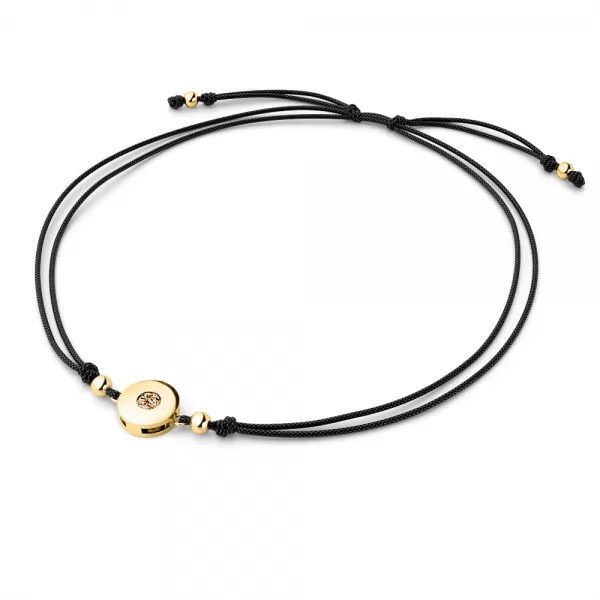 Šňůrkový náramek kabbalah s Champagne diamantem 10911-NRS-CER-ZL-Champ