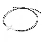 Šňůrkový náramek kříž s diamantem 10947-NRS-CRN-B-DIA