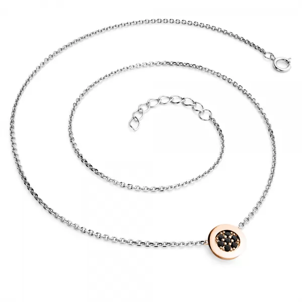 Náhrdelník s černými brilianty 10902-NH01-BCV-Black