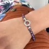 Perlový náramek z pravých říčních perel modrý 23001.3 dk.peacock