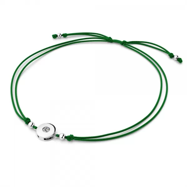 Šňůrkový náramek kabbalah s bílým diamantem 10911-NRS-ZEL-B-DIA