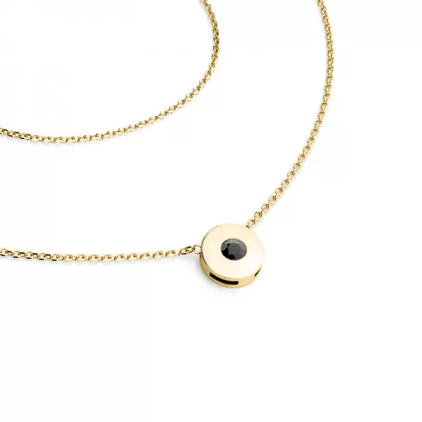 Náhrdelník s černým diamantem ve žlutém zlatě 10911-NH01-ZL-Black