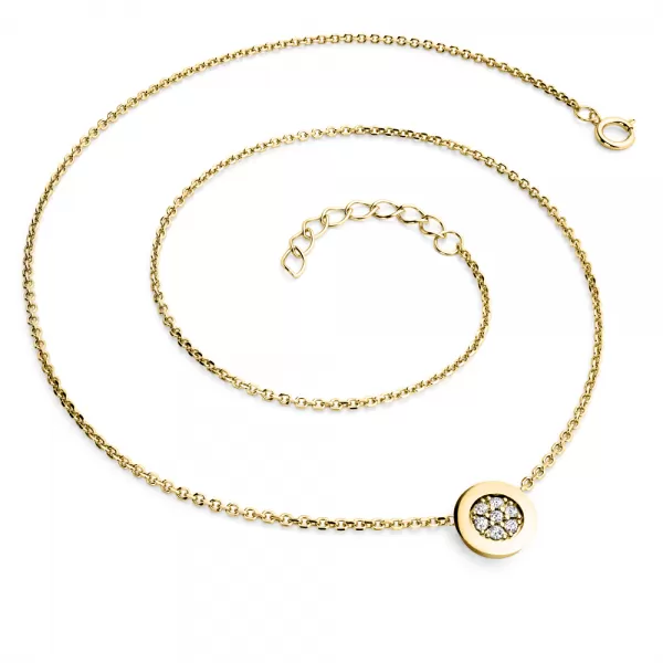 Dámský náhrdelník žluté zlato 585/1000 přírodní diamant 0.084 ct G/SI brilianty 10902-NH01-ZL