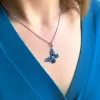 Stříbrný přívěsek s krystaly Swarovski modrý motýl 34192.3 blue style