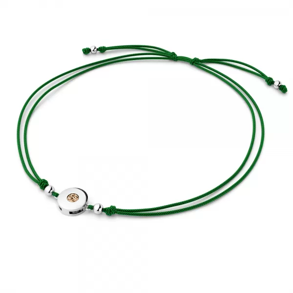 Šňůrkový náramek kabbalah s Champagne diamantem 10911-NRS-ZEL-B-Champ