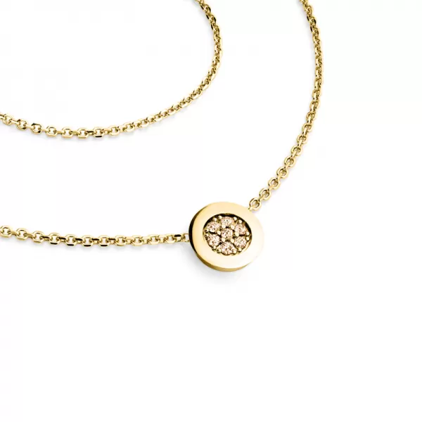 Náhrdelník s brilianty Champagne 10902-NH01-ZL-Champ