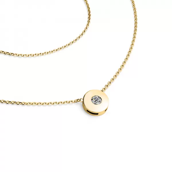 Dámský náhrdelník žluté zlato 585/1000 přírodní diamant 0.055 ct G/SI briliantem 10911-NH01-ZL