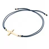 Šňůrkový náramek kříž s diamantem Champagne 10947-NRS-MOD-ZL-Champ