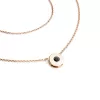 Náhrdelník s černým diamantem v růžovém zlatě 10911-NH01-CV-Black