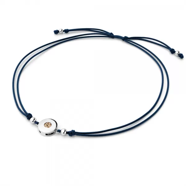 Šňůrkový náramek kabbalah s Champagne diamantem 10911-NRS-MOD-B-Champ