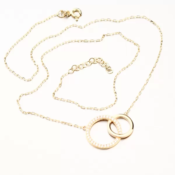 Zlatý náhrdelník se zirkony 15-033