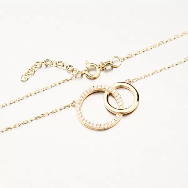 Zlatý náhrdelník se zirkony 15-033