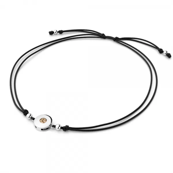 Šňůrkový náramek kabbalah s Champagne diamantem 10911-NRS-CER-B-Champ