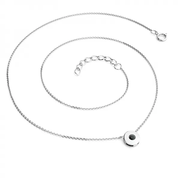 Dámský náhrdelník bílé zlato 585/1000 přírodní diamant 0.055 ct černý v bílém 10911-NH01-B-Black