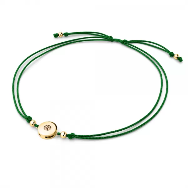 Šňůrkový náramek kabbalah s Champagne diamantem 10911-NRS-ZEL-ZL-Champ