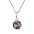 Stříbrný náhrdelník se Swarovski krystaly kulatý fialový 32086.3 magic violet