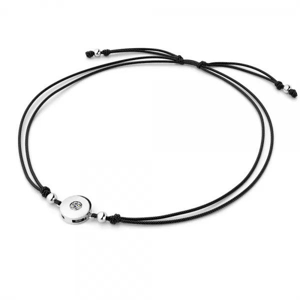 Šňůrkový náramek kabbalah s bílým diamantem 10911-NRS-CER-B-DIA