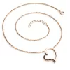 Náhrdelník srdce s černými diamanty v růžovém zlatě 10948-NH01-CV-Black