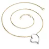 Náhrdelník srdce s diamanty 10948-NH01-ZLB