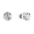 Stříbrné náušnice pecka s krystaly Preciosa bílé kulaté 31113.1 crystal
