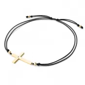 Šňůrkový náramek kříž s diamantem 10947-NRS-CER-ZL-DIA