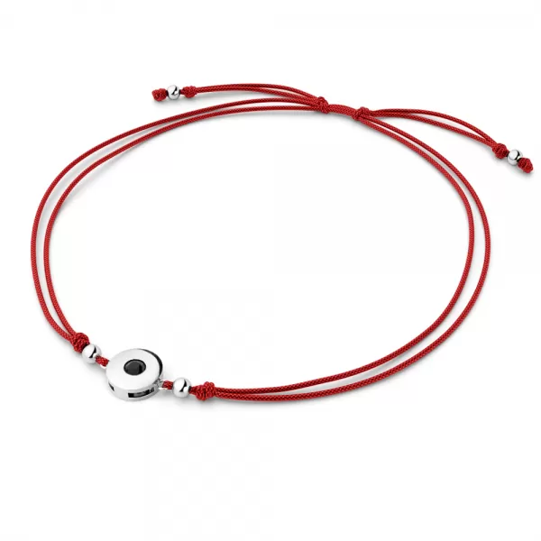 Šňůrkový náramek kabbalah s černým diamantem 10911-NRS-CV-B-Black