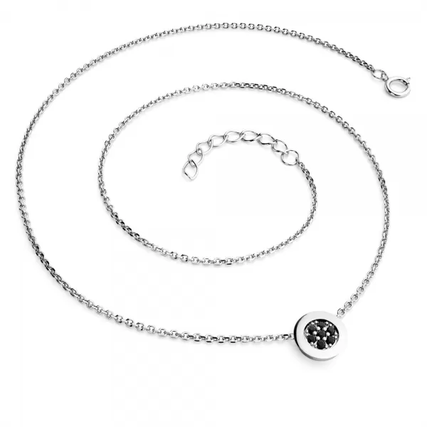 Náhrdelník s černými brilianty 10902-NH01-B-Black