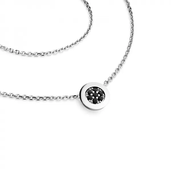 Náhrdelník s černými brilianty 10902-NH01-B-Black