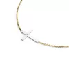 Náhrdelník s křížem a černým diamantem 10947-NH01-ZLB-Black