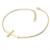 Zlatý náramek kříž s černým diamantem 10947-NR01-ZL-Black
