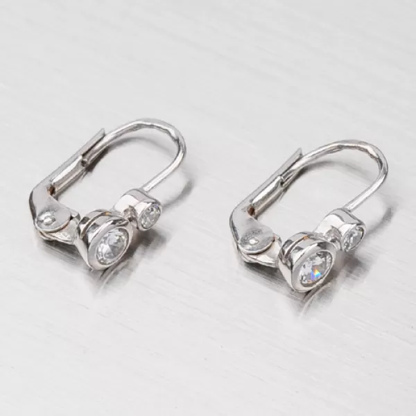 Dámské náušnice bílé zlato 585 zirkon 538-1042