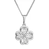 Stříbrný náhrdelník s krystaly Swarovski čtyřlístek 32085.1 crystal