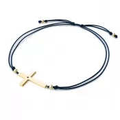 Kabbalah náramek s křížem a černým diamantem 10947-NRS-MOD-ZL-Black