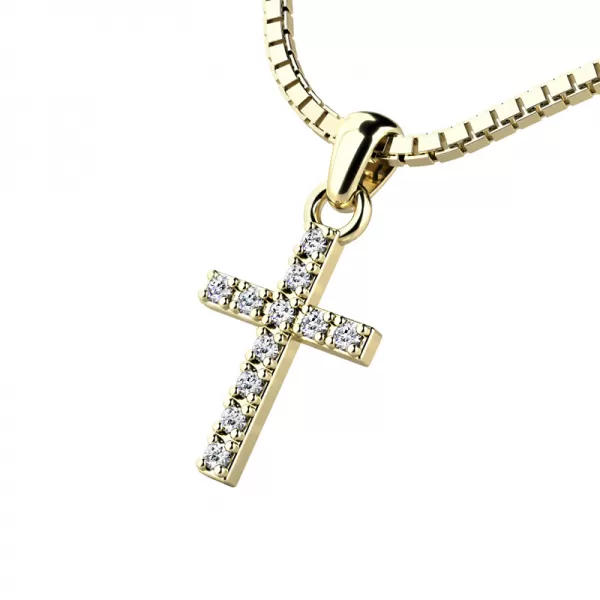 Přívěsek - křížek s brilianty 140018-02-ZL-DIA