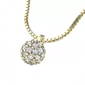 Zlatý náhrdelník s kuličkou posetou diamanty 10971-NH01-ZL