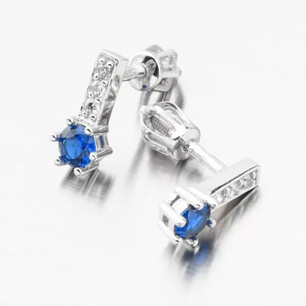 Dámské náušnice bílé zlato 585 zirkon safír a 52GZ-8057-B-SAF