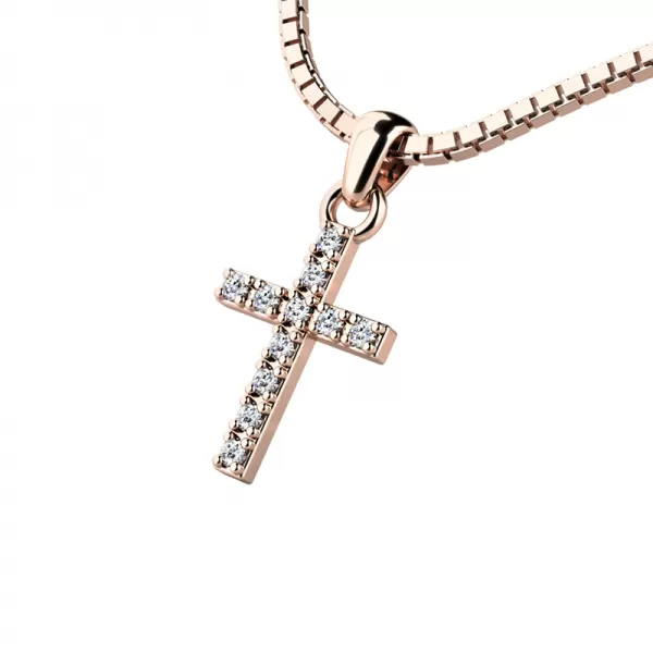 Přívěsek - křížek s brilianty 140018-02-CV-DIA